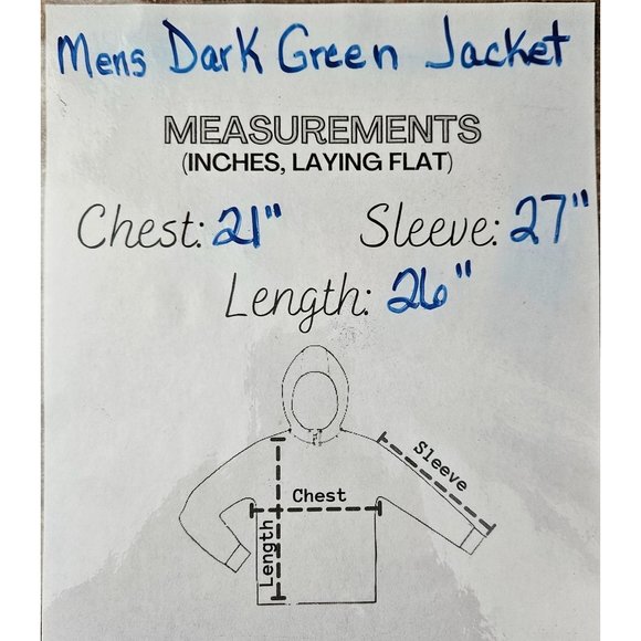 All In Motion Men Size Medium Jacket Dark Green Water Repellent Lightweight Zip - Picture 10 of 10